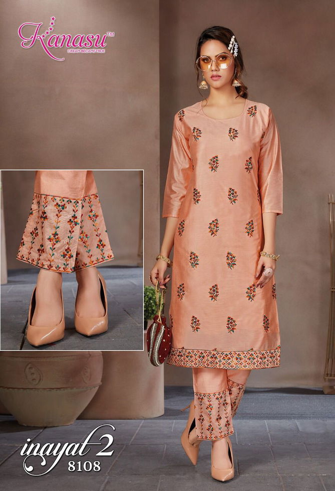 Kanasu Inayat 2 Silk Latest Fancy Wear Kurti With Bottom Latest Collection